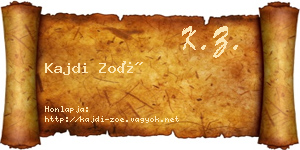Kajdi Zoé névjegykártya
